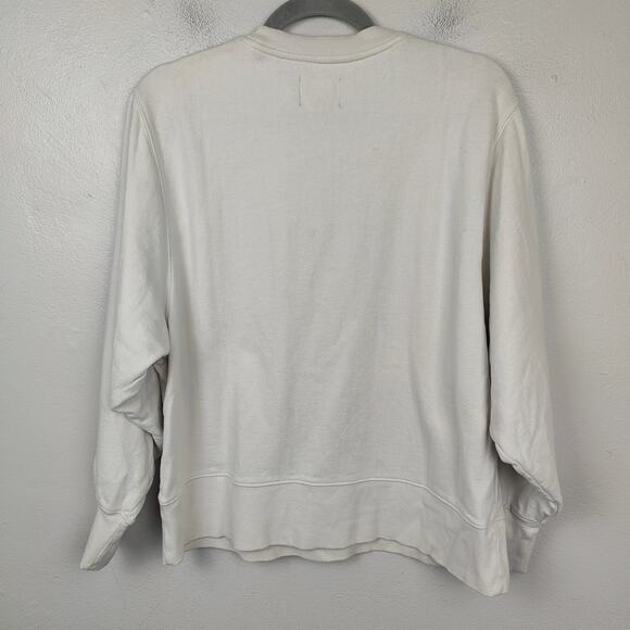 Ayr Sweatshirt Womens Small Off-White Fleece Pullover All Year Round Preppy - Picture 5 of 9
